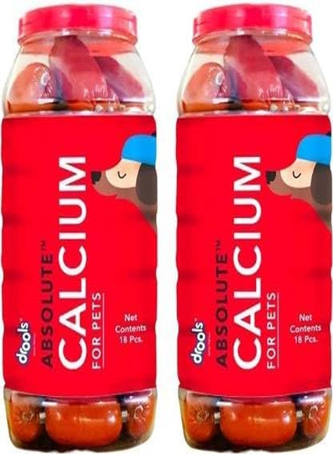 Drools Absolute Calcium Sausage Dog Supplement -Jar, 18 Pieces Pack of 2 Chicken 1.5 kg (2x0.75 kg) Dry New Born Dog Food